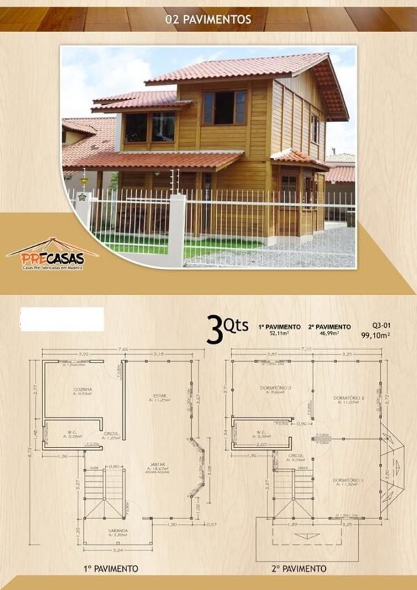 Casa Duplex De Madeira Jb Modelo Campos Rj M Casas Pr