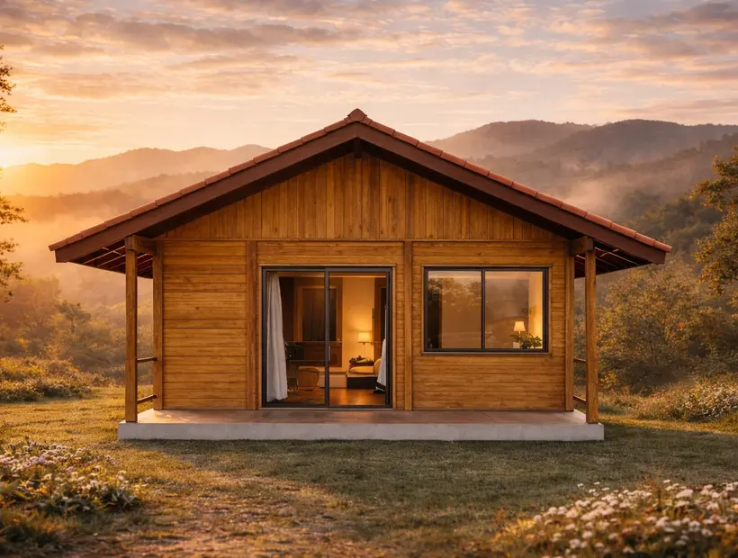 Casa de madeira para montanha: aconchego, vista e implantação