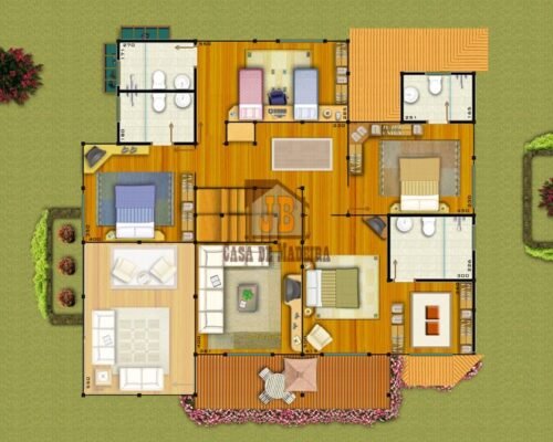 Duplex Casas Pré - Casas de Madeira – Projeto Rio de Janeiro-RJ – 344,40 m²
